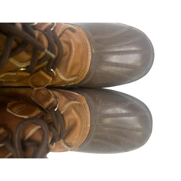 Sorel Winter Duck Boots Buffalo Men's Sz 8 Brown Leather Lace Up Shearling Lined - Picture 6 of 11